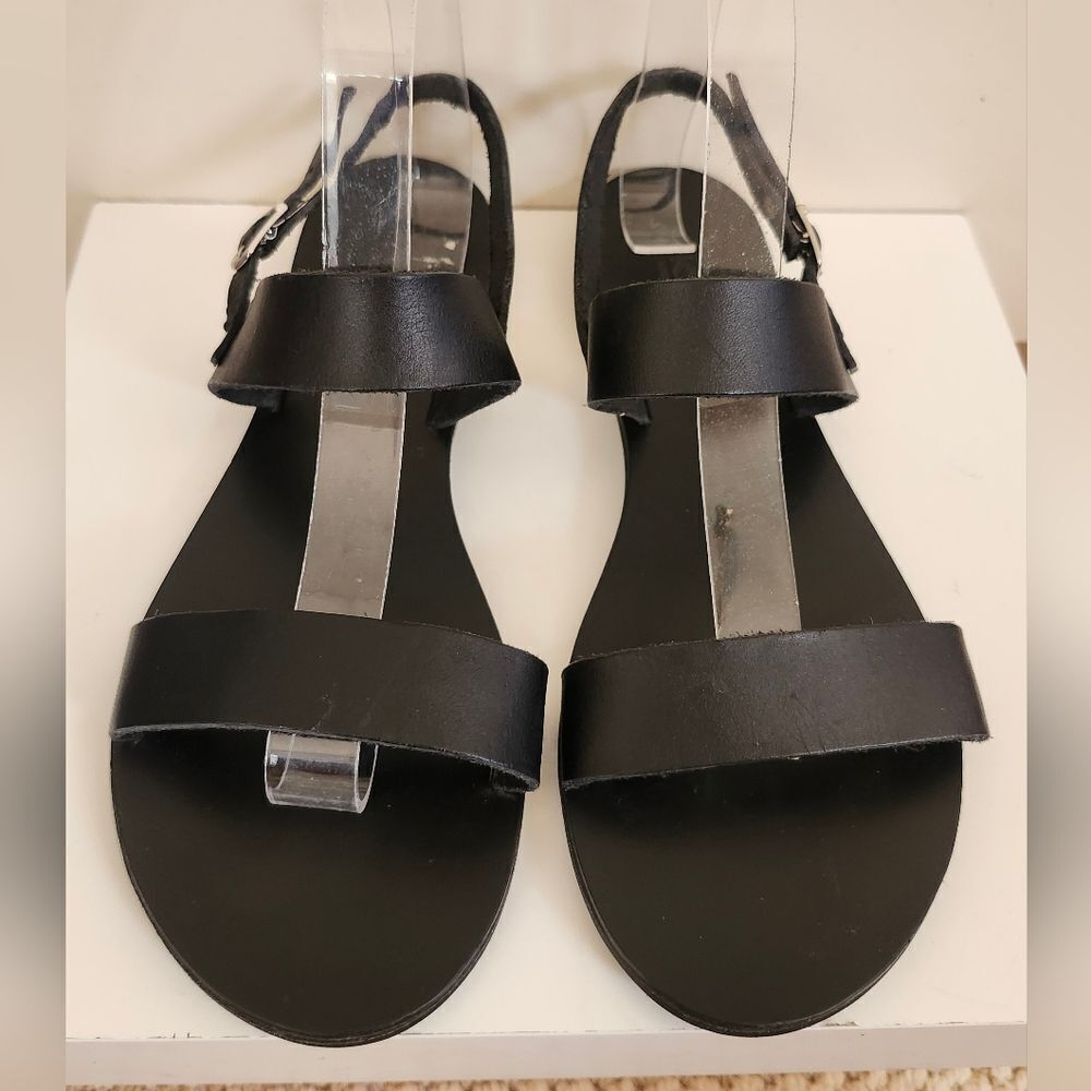 Nwt Kayu "Rhodes" Black Leather Strappy Flat Handmade Sandals Sz.9/40 Ret.$125 — image 2 of 8